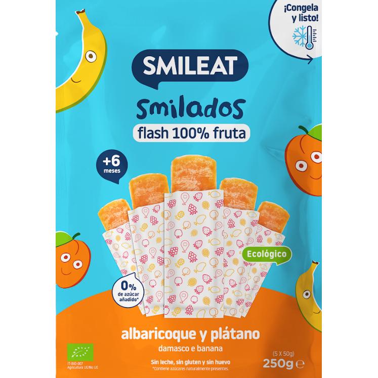 SMILADO albicocca e banana biologico, gelato flash per bambini 100% frutta SMILEAT