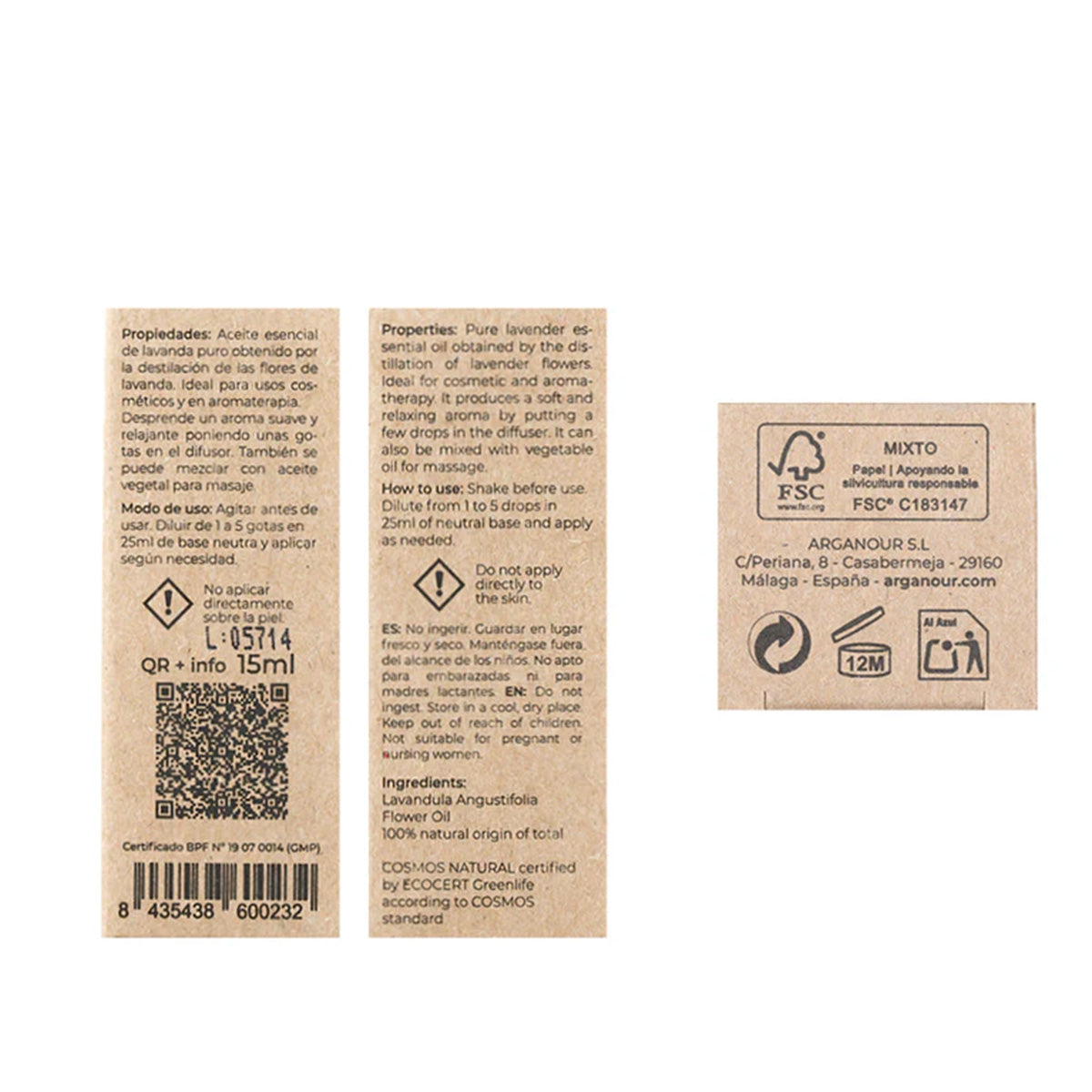 Olio essenziale di lavanda 100% puro Arganour 15 ml