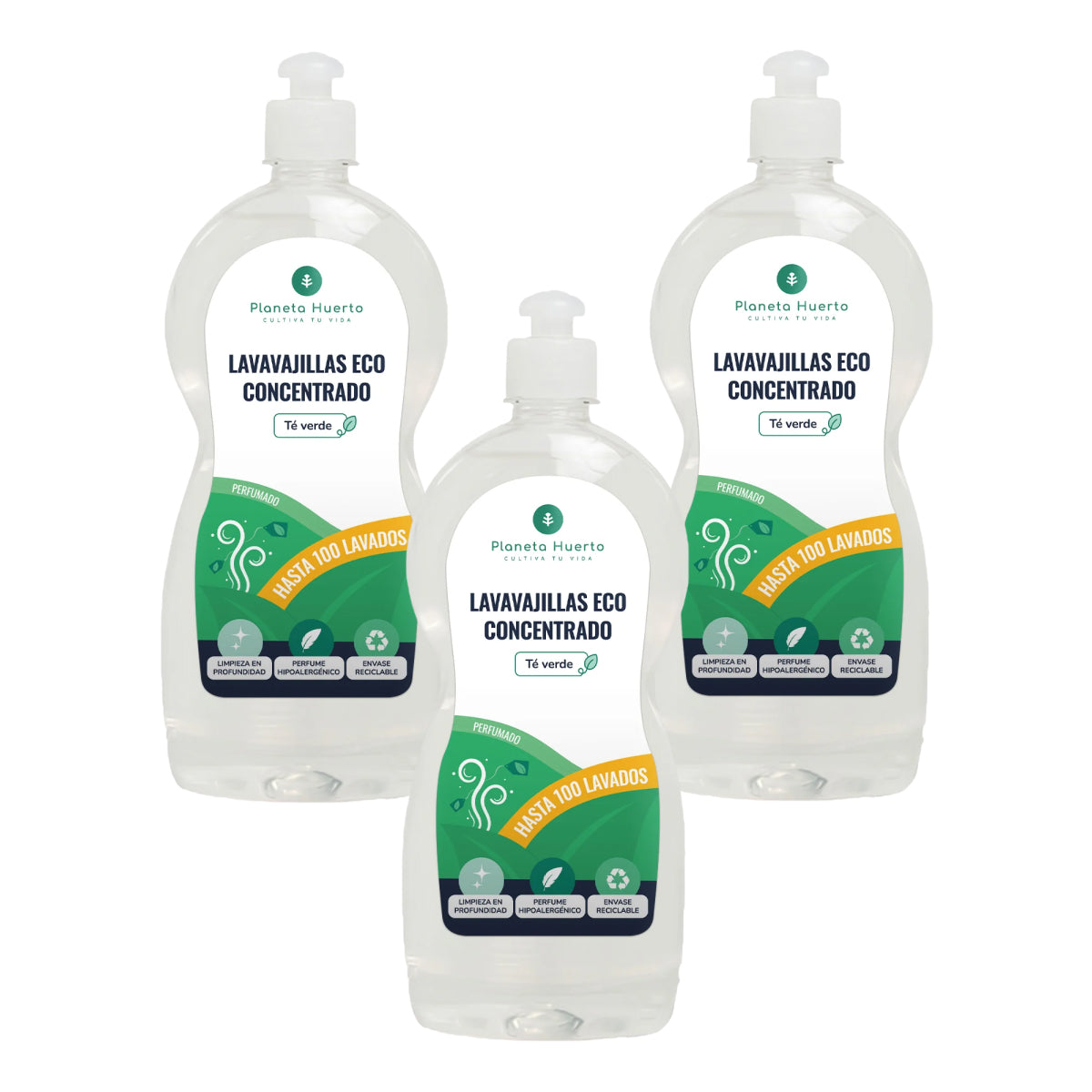 Pack 3xGeschirrspüler Manuell Grüner Tee ECO Planet Orchard 750ml