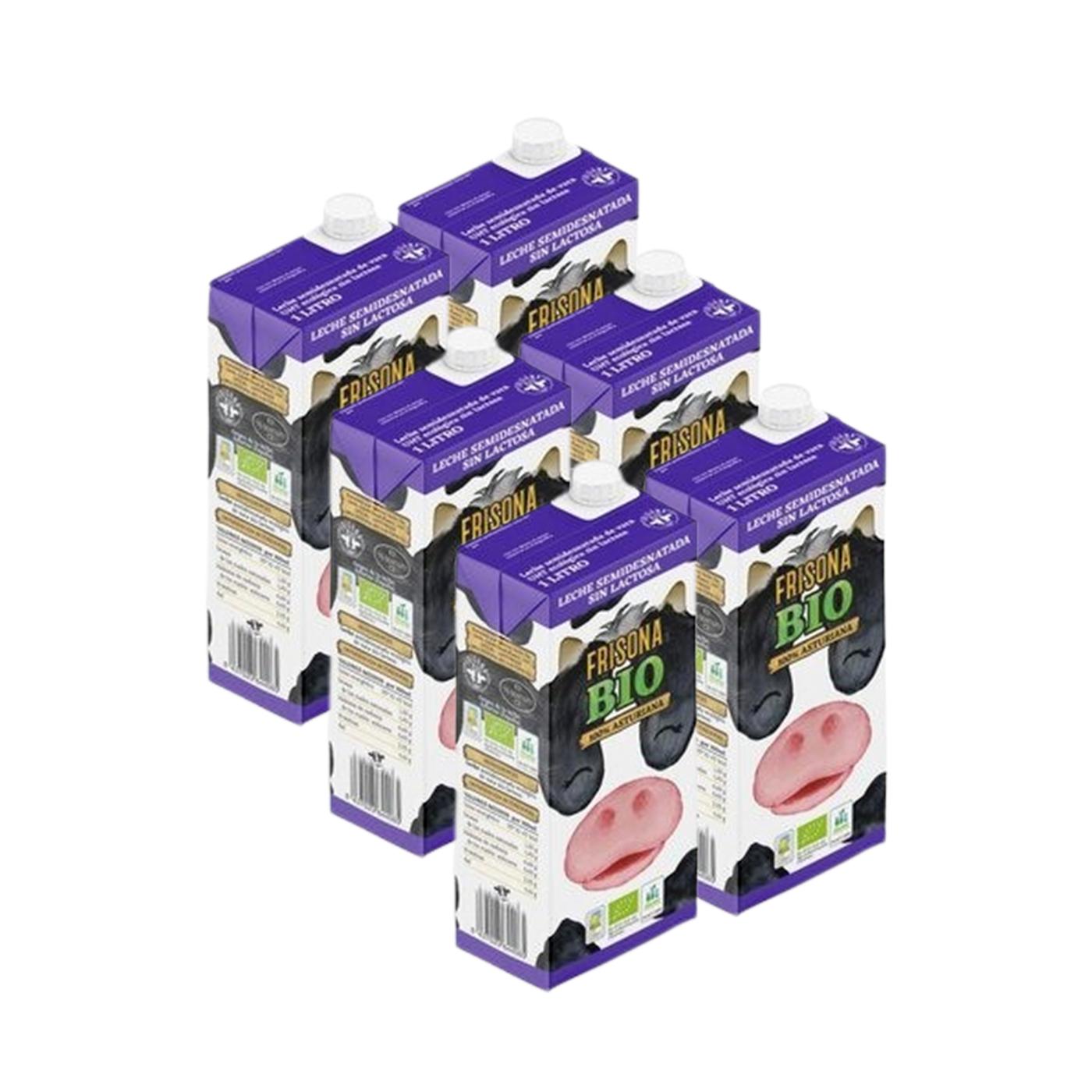 Frisona Bio teilentrahmte laktosefreie Milch, 6er-Packung à 1 Liter