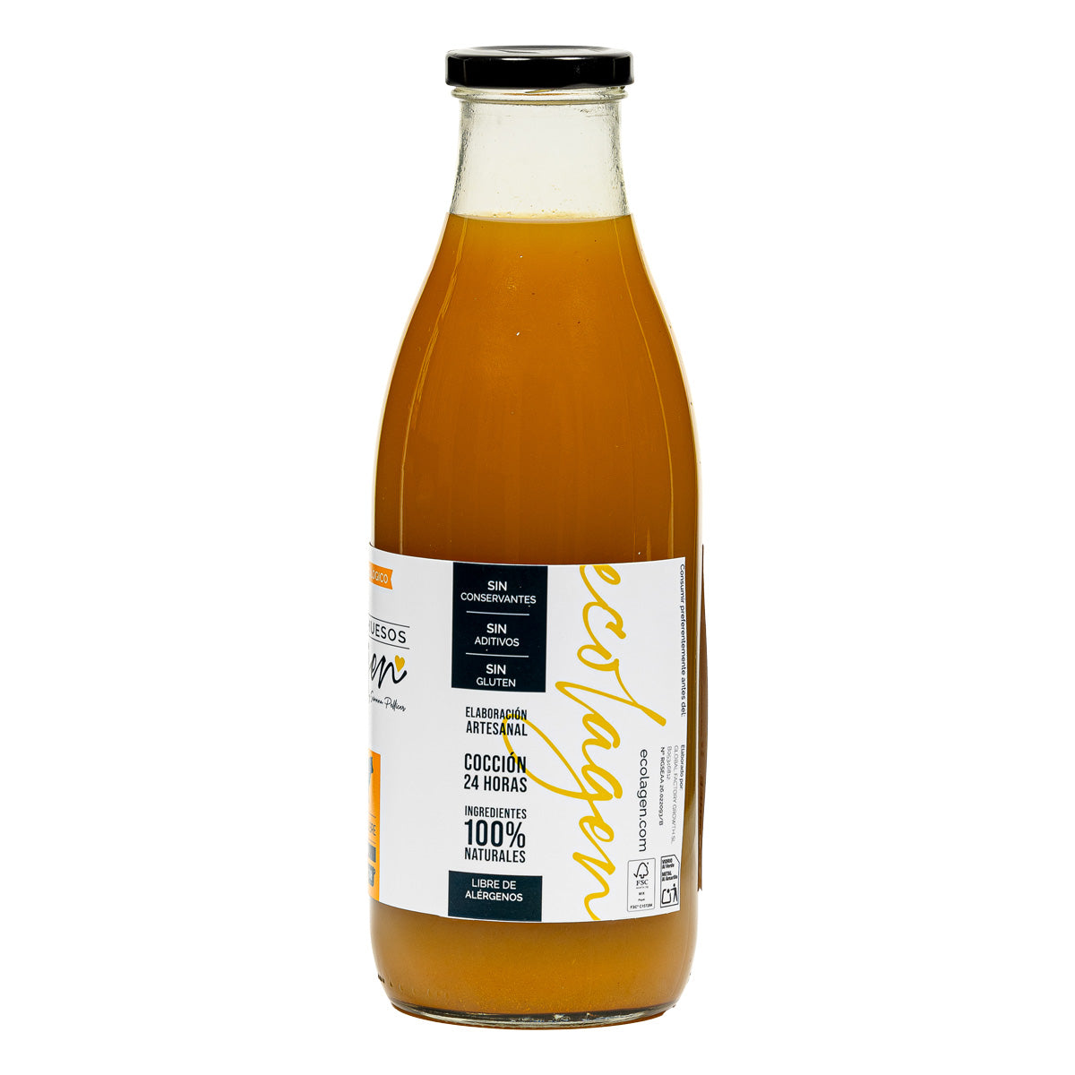Ecolagen organic bone broth with turmeric and ginger vegetables 1L