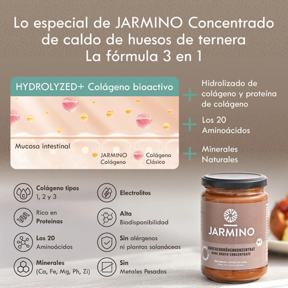 Bouillon d'os de bœuf concentré biologique Jarmino 440 g