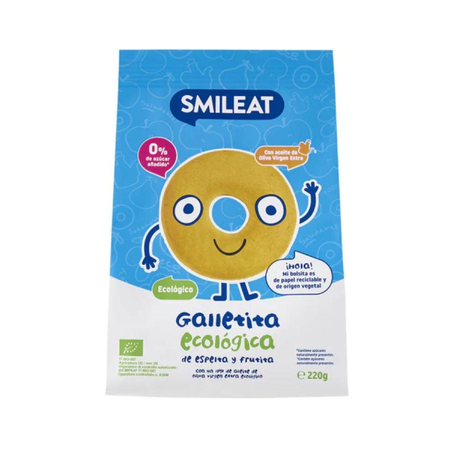 Pakket 2x ECO-speltkoekjes voor kinderen met appel Smileat, 220 g