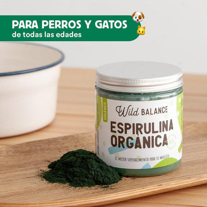 Organisk spirulina, naturligt kosttillskott för husdjur, Wild Balance, 100 g