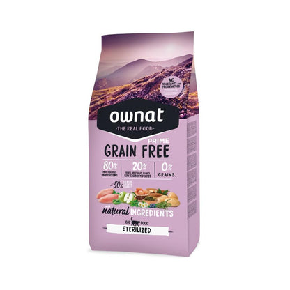Mangime Ownat Grain Free Prime Sterilized per gatti sterilizzati 3 kg