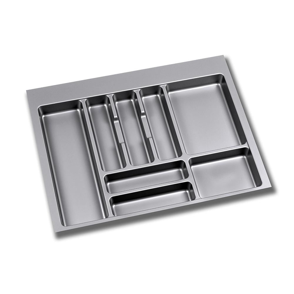 Emuca Range-couverts pour tiroir de cuisine, module 700 mm, plastique, gris