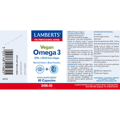Omega 3 wegańska – 60 kapsułek, Lamberts