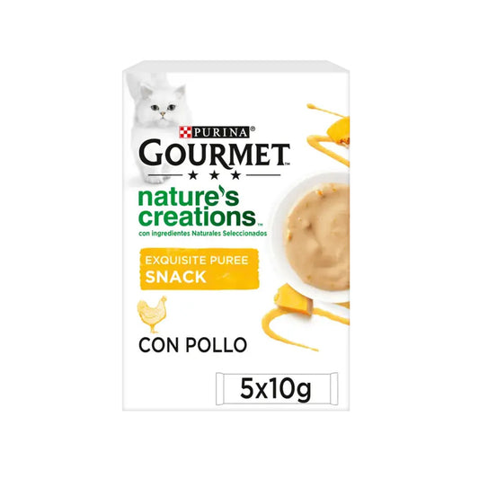 GOURMET Nature's Creations Exquisito Puré Snack Liquido med kyckling och pumpa 5x10 g