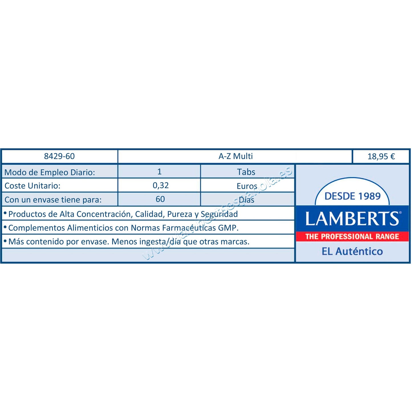 A-Z Multi Lamberts, 60 comprimés
