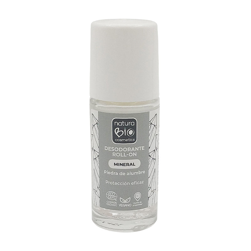 Deodorante roll-on minerale senza profumo, NATURABIO, 50 ml