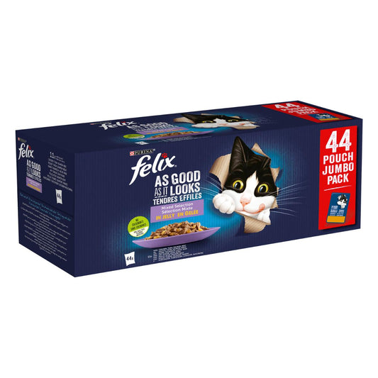 FELIX Fantastic Selezione di gusti in gelatina confezione assortita 44 x 85 g Gatto
