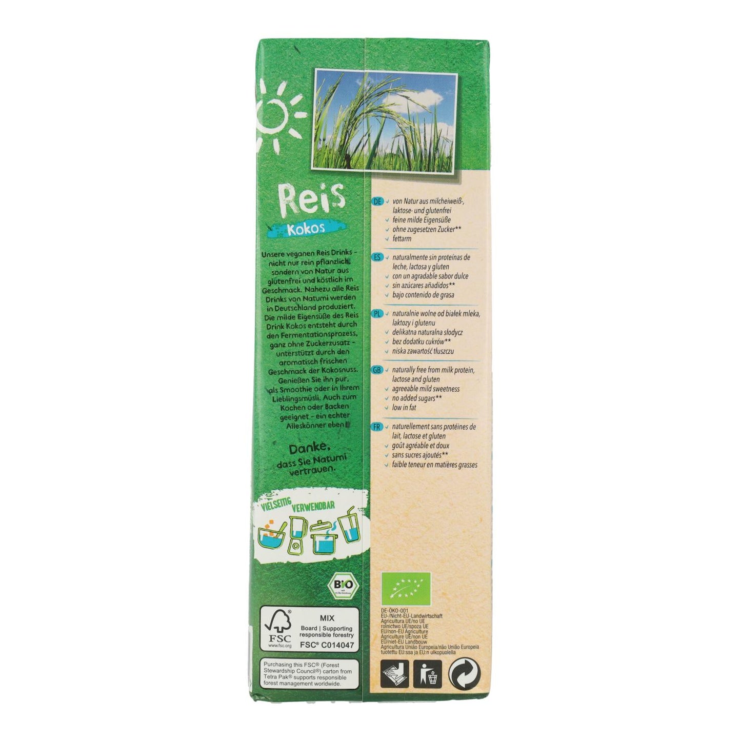 Natumi Organic Rice and Coconut Drink 1 L