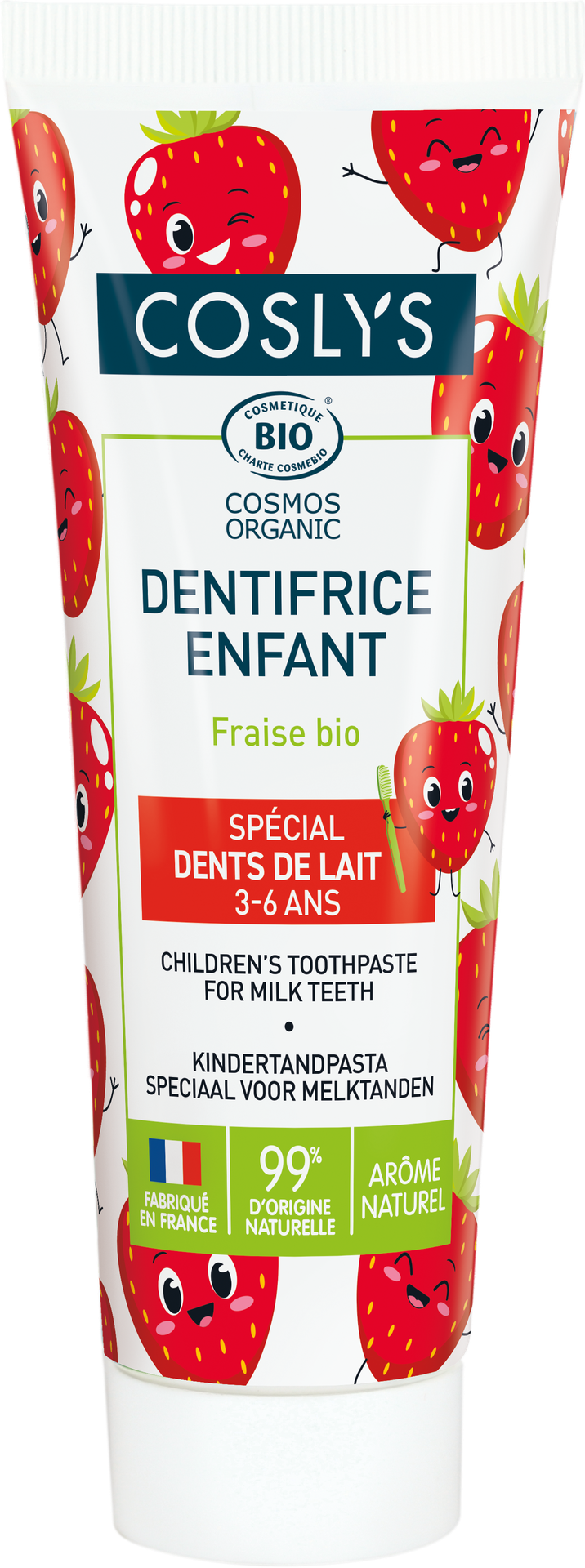 Gel Dentífrico Para Niños fresa Organica Coslys 75 ml
