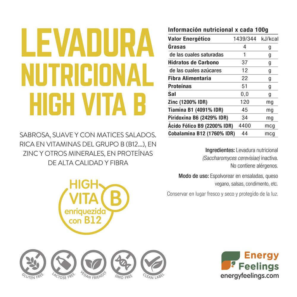 Levadura nutricional vitamina B12 en copos Energy Feelings 250 g