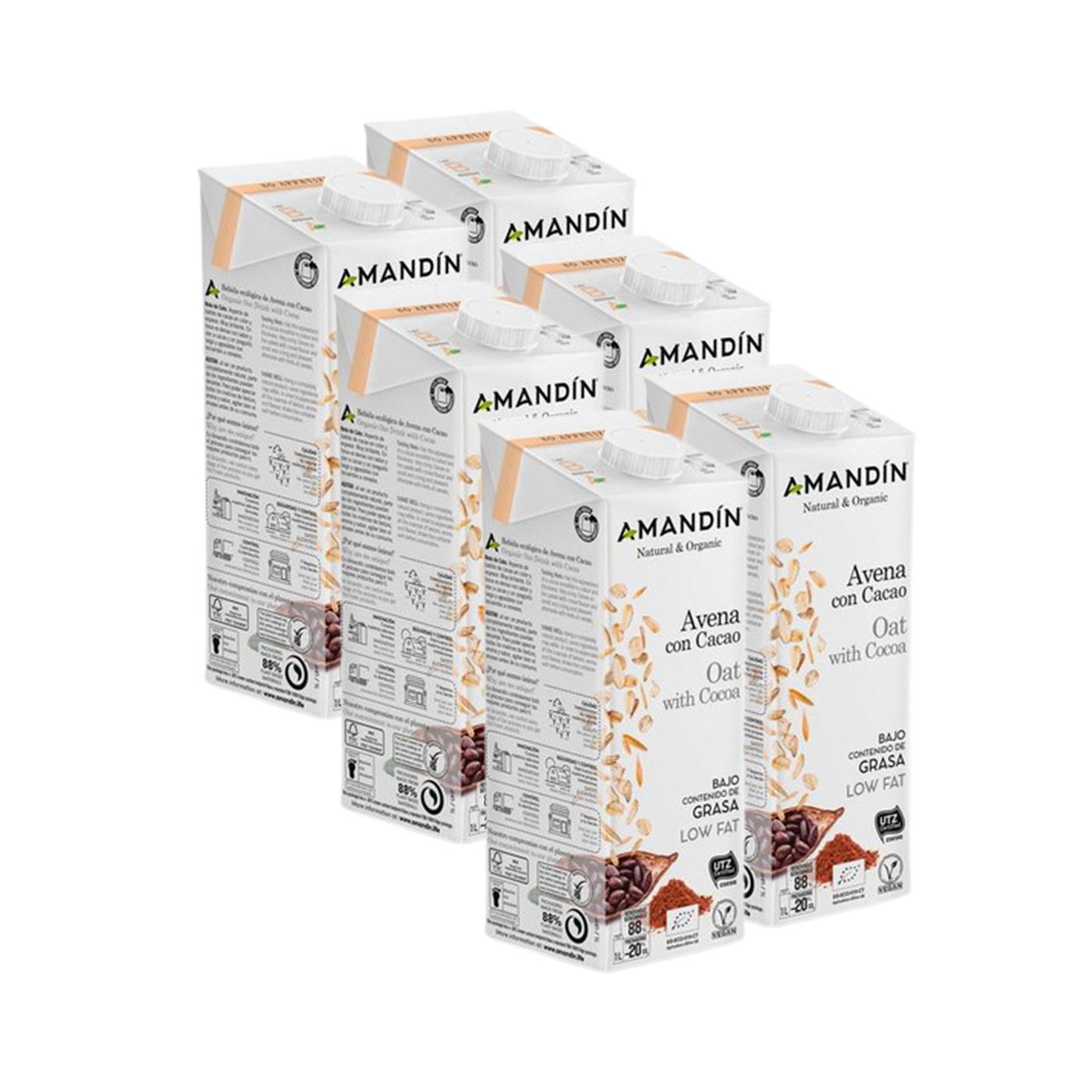6-pack havredryck med kakao Amandin 1 l