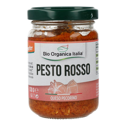 Pesto Rosso aus sonnengetrockneten Tomaten mit Pecorino und Mandeln, Demeter Bio, Italien, 130 g