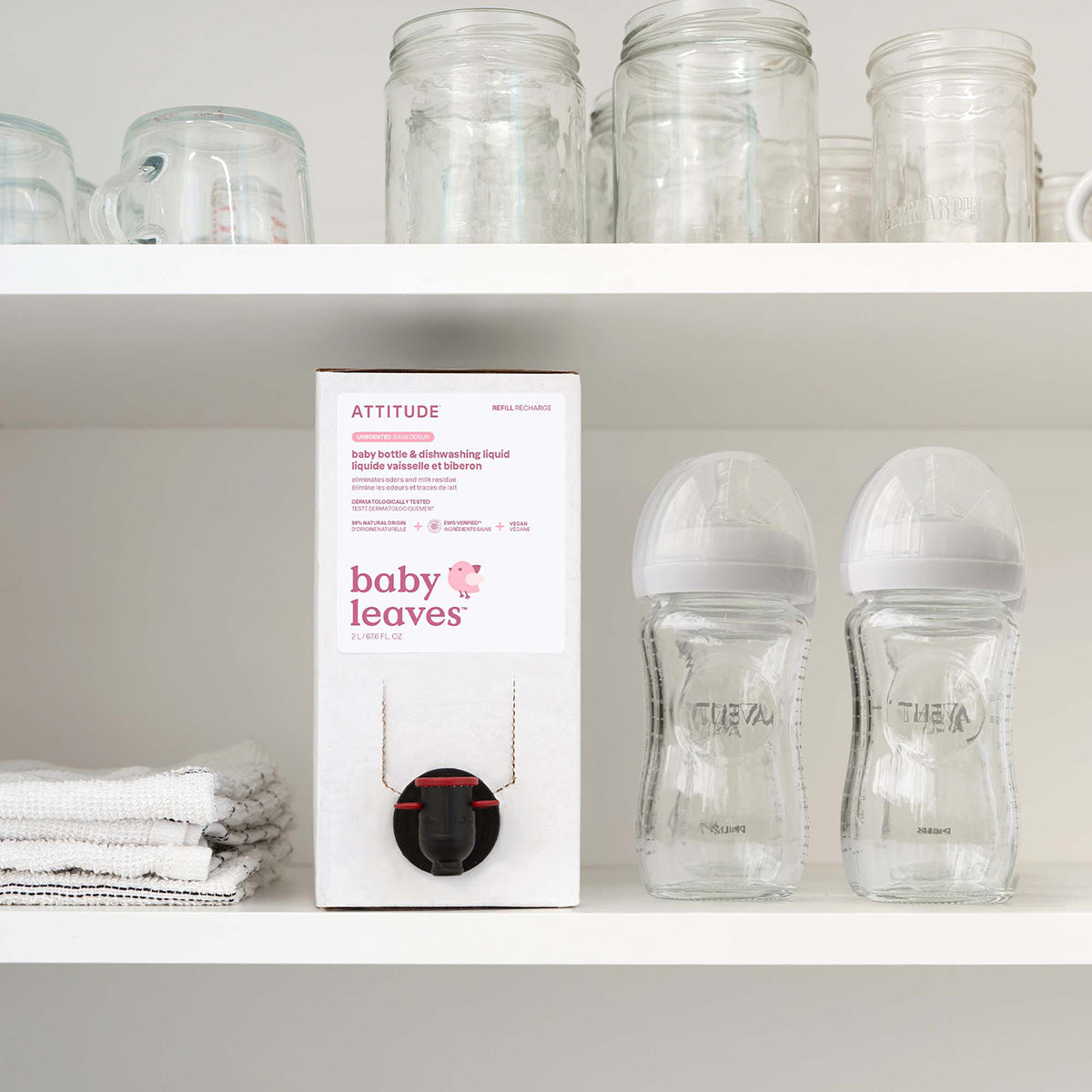 Eco-friendly dishwasher and bottle cleaner refill, fragrance-free Nature + technology 2 L