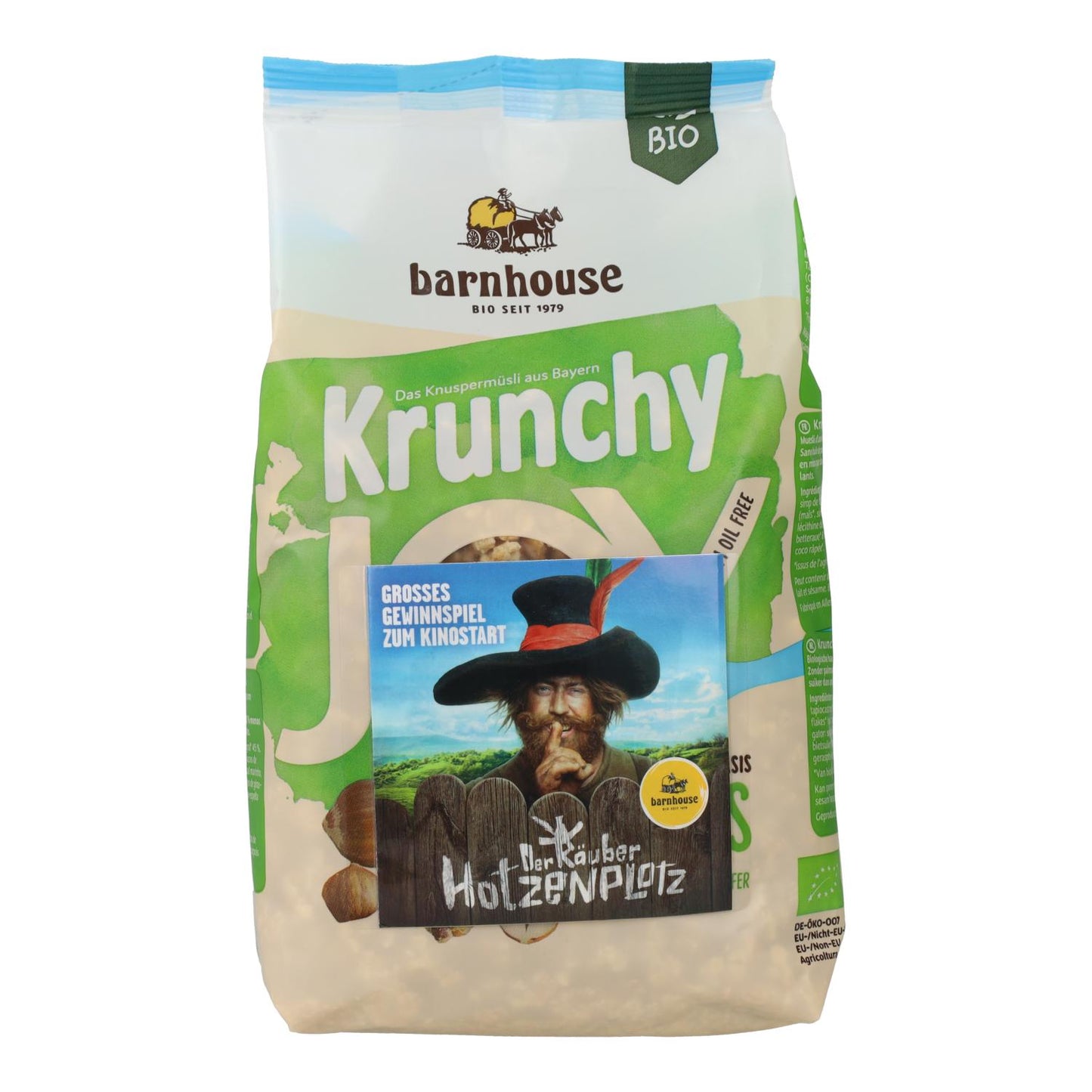Krunchy Joy-müsli med ekologiska hasselnötter Barnhouse 375 g