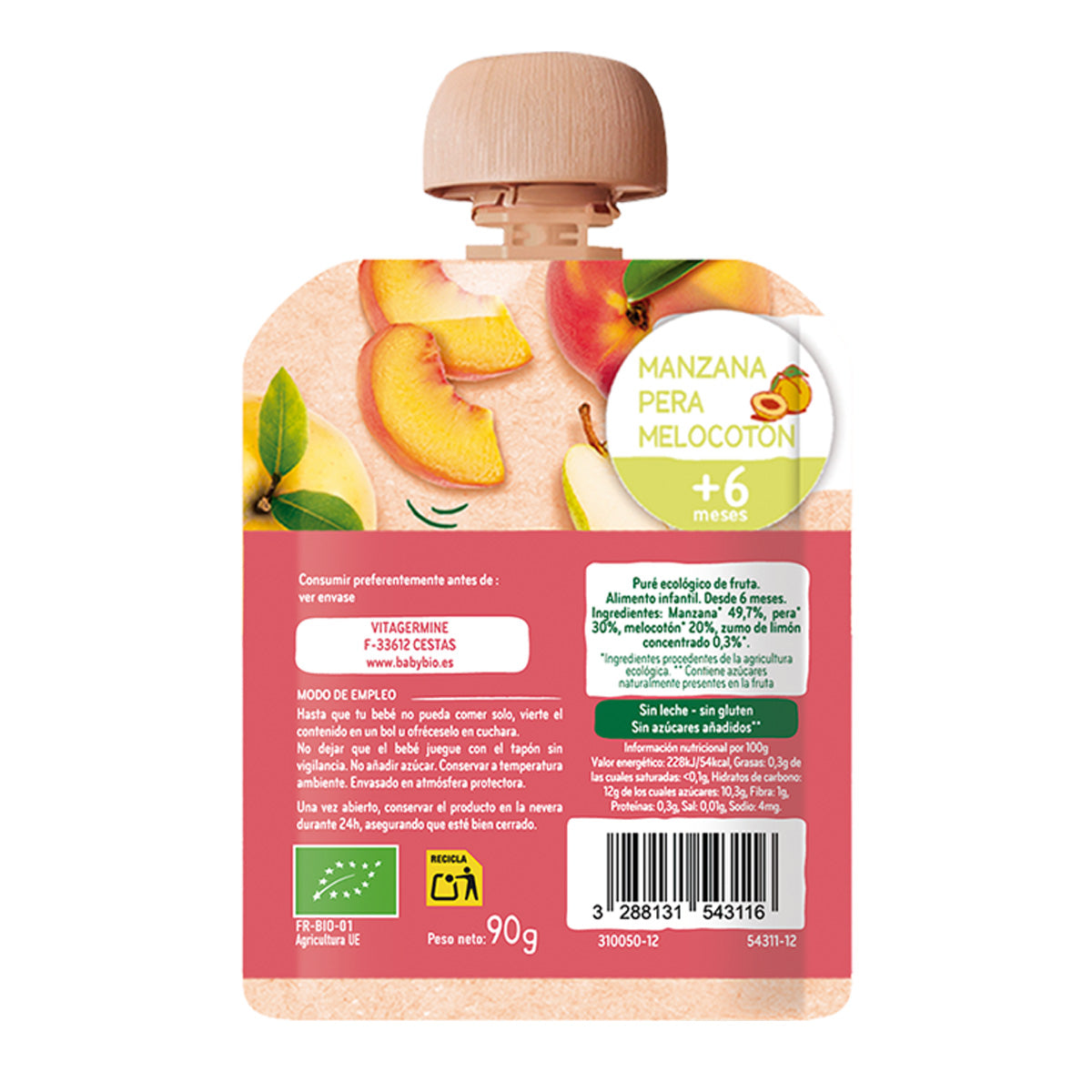 Pack Mix med ekologiska fruktpåsar (från 6 månader) babybio