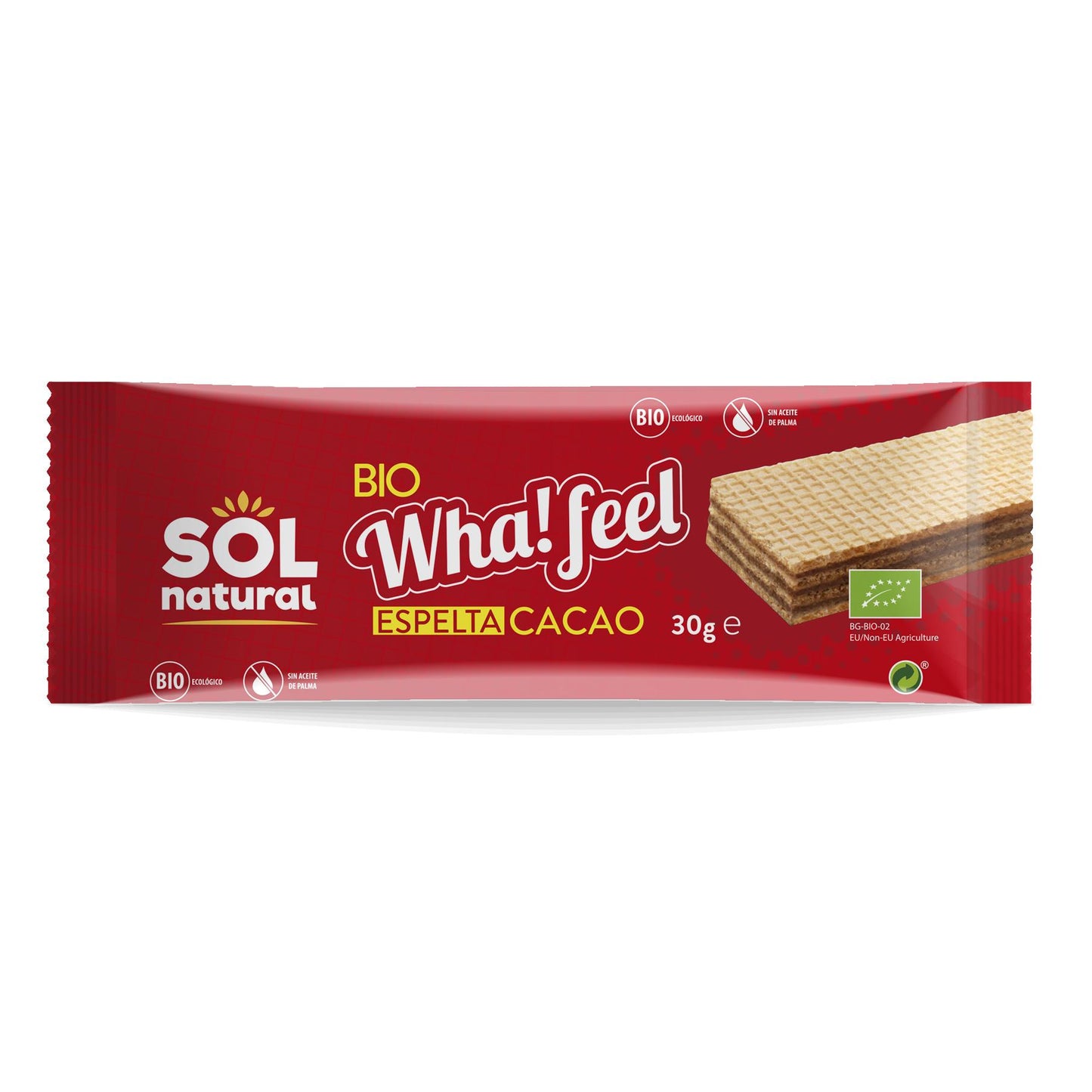 Wha Feel Bio-Dinkel- und Kakao-Snack Sol Natural 30g