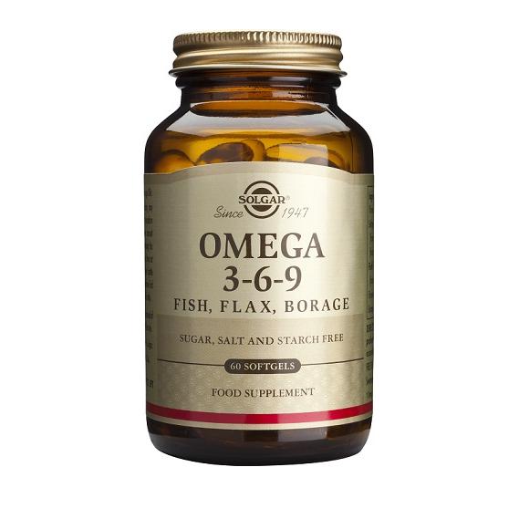 Omega 3 - 6 - 9 (fisk, lin, gurkört) Solgar 120 kapslar