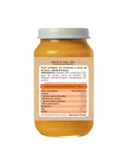 Gläschen mit Gemüse und Rindfleisch (ab 8 Monaten) Babybio 200 g