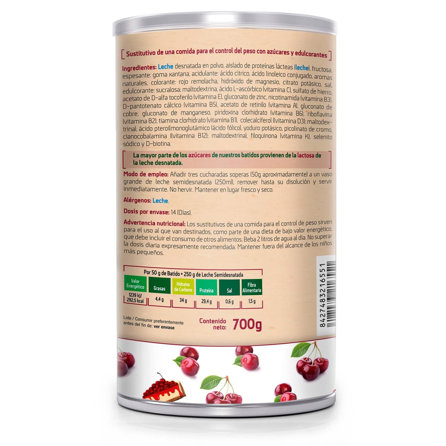 SOTYA Koktajl sycący o smaku wiśniowo-sernikowym 550 g