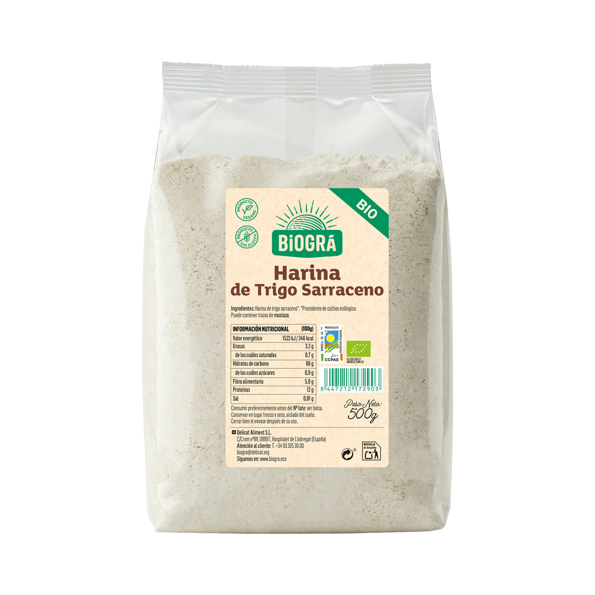 Bio-Buchweizenvollkornmehl 500 g Biográ