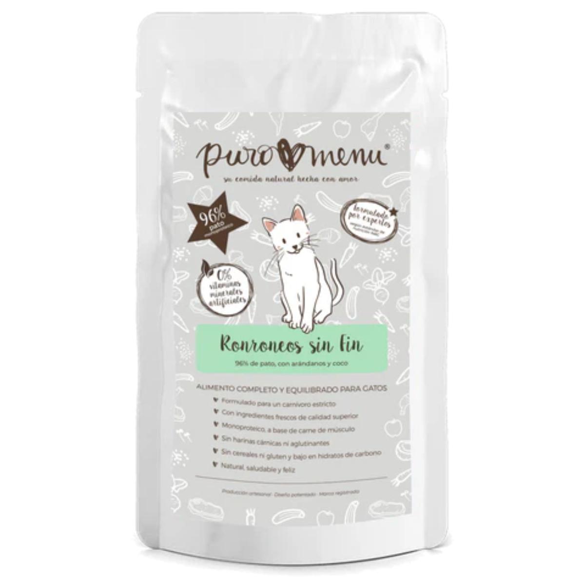 Barf-Nassfutter für Katzen Ronroneos sin fin (Ente) BIO Puromenu  100 g