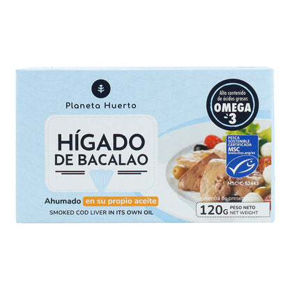 Confezione da 12 fegati di merluzzo sott'olio Planeta Huerto 120 g