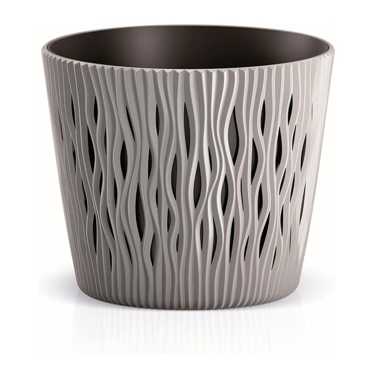 Pot Duna avec insert gris taupe D 19 x 17