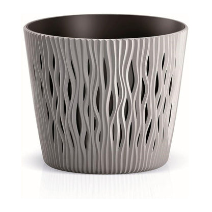 Pot Duna avec insert gris taupe D 19 x 17