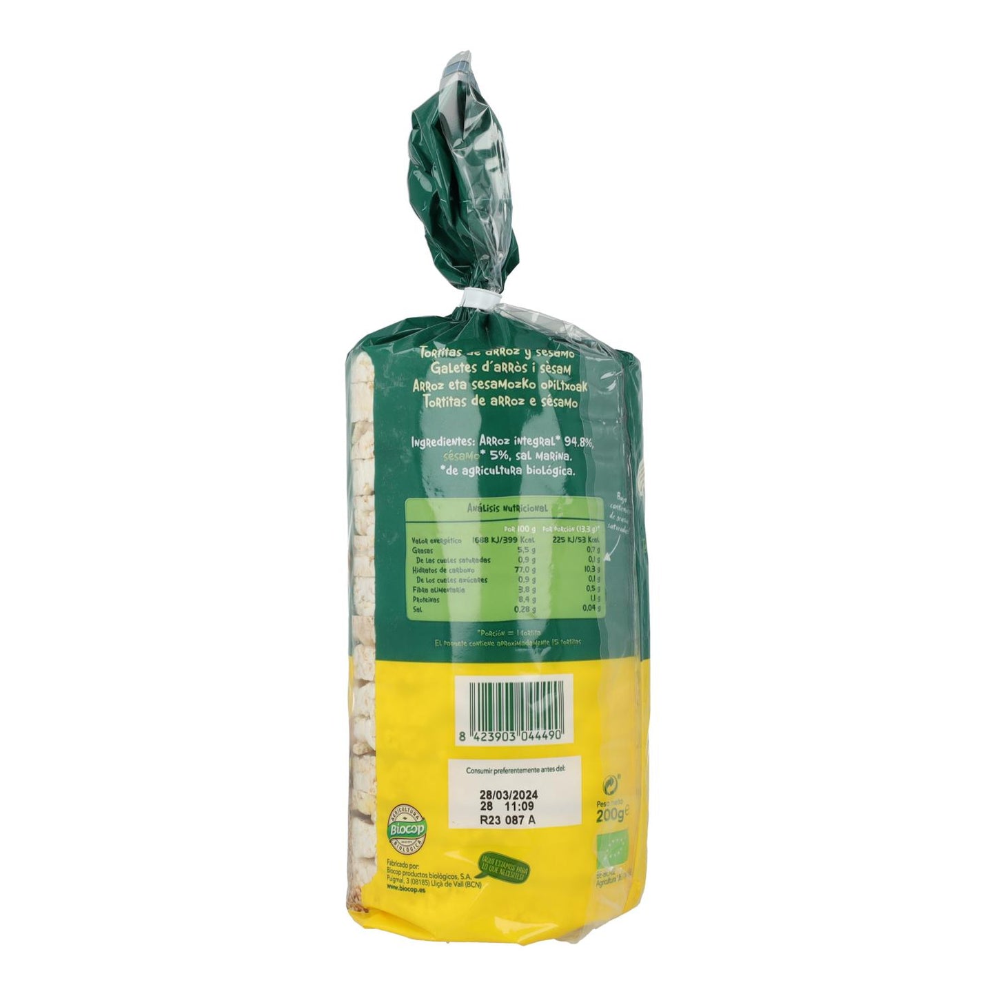 Ris- och sesampannkakor Biocop 200 g