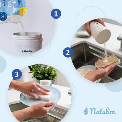 Proszek do ręcznego mycia naczyń Natulim cytrynowy (pojemnik + wkład)