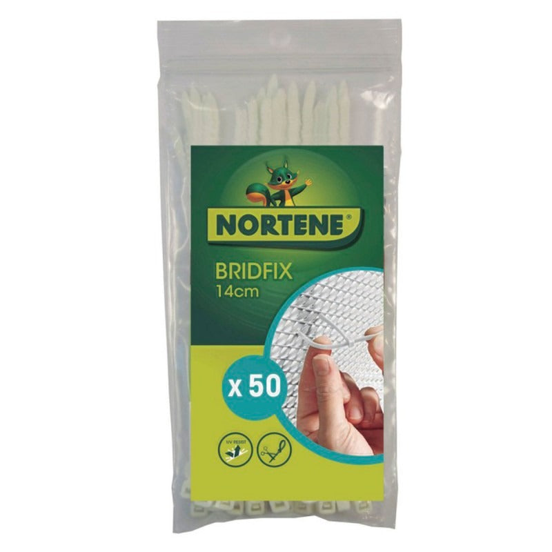 Bridfix white cable ties, 50 pcs Nortene