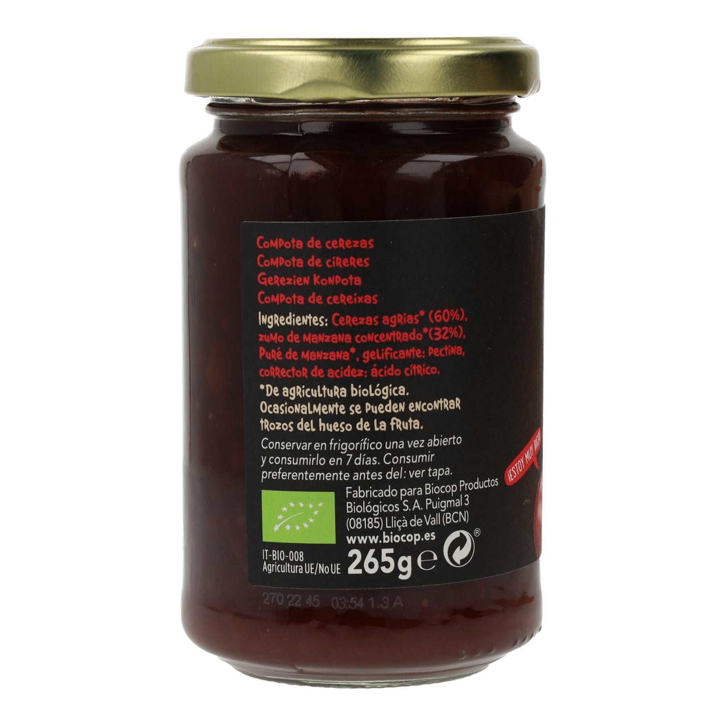 Composta di ciliegie BIO Biocop 265 g