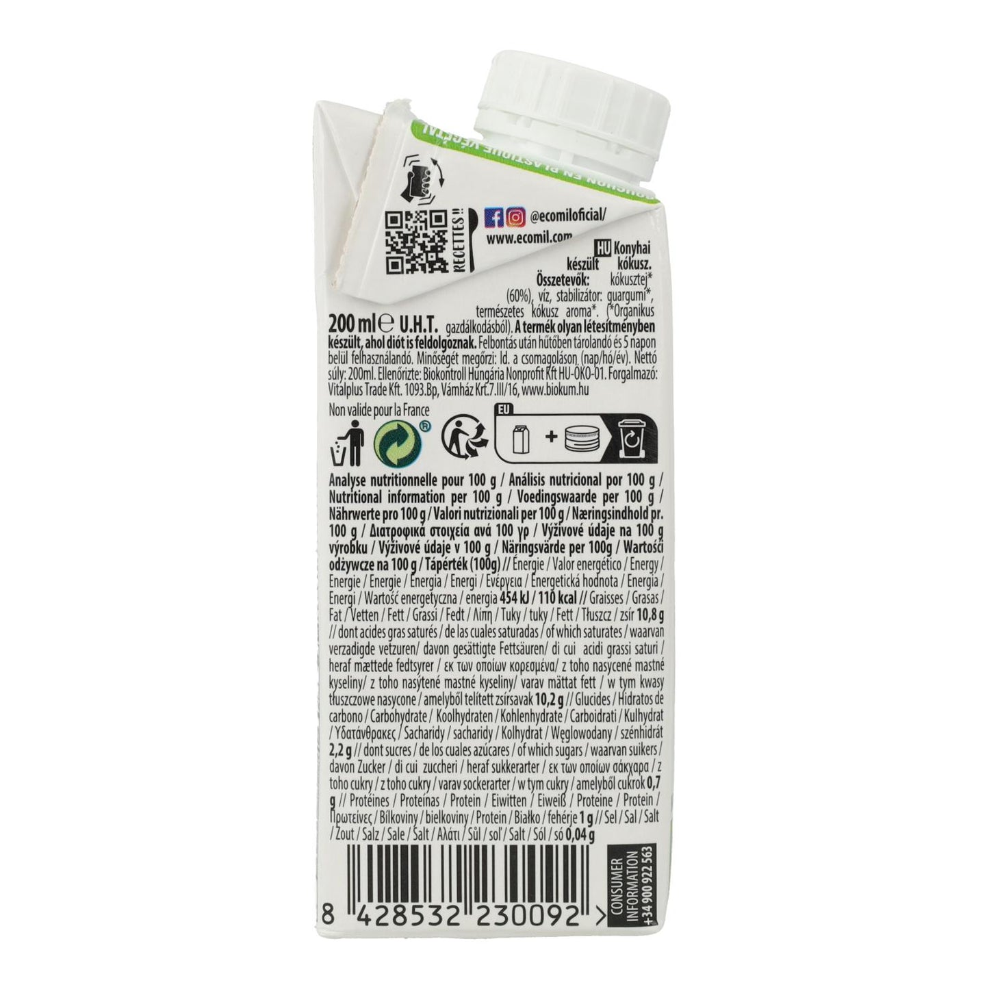 Ecomil Cuisine Kokosmilch-Kulinarikzubereitung 500 ml 