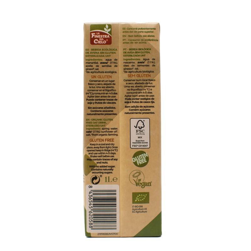 Packung 6 x glutenfreies Hafergetränk La Finestra Sul Cielo 1 L