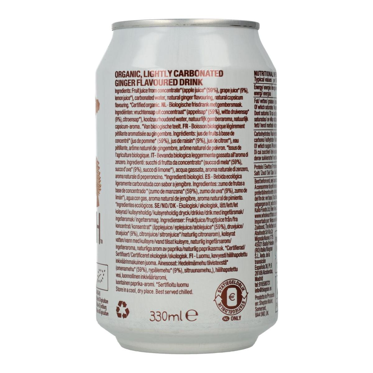 6er-Packung Whole Earth Ingwer-Erfrischungsgetränk 330 ml