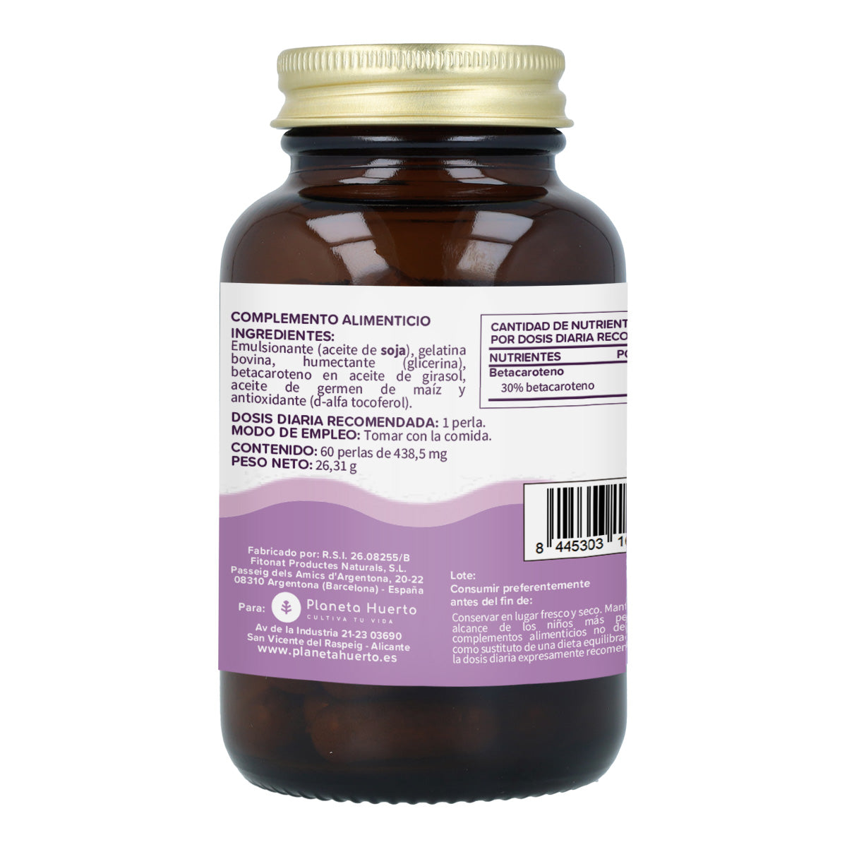 3er-Pack Sun Bronze Beta-Carotin Planeta Huerto 60 Kapseln
