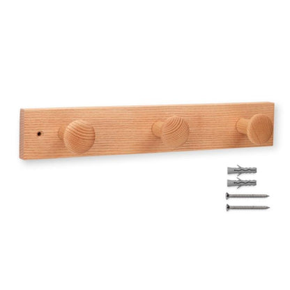 Kleiderbügel aus Esche mit 3 Knöpfen und Struktur Lila