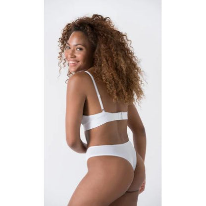 Tanga in cotone biologico bianco Minimalism XXL