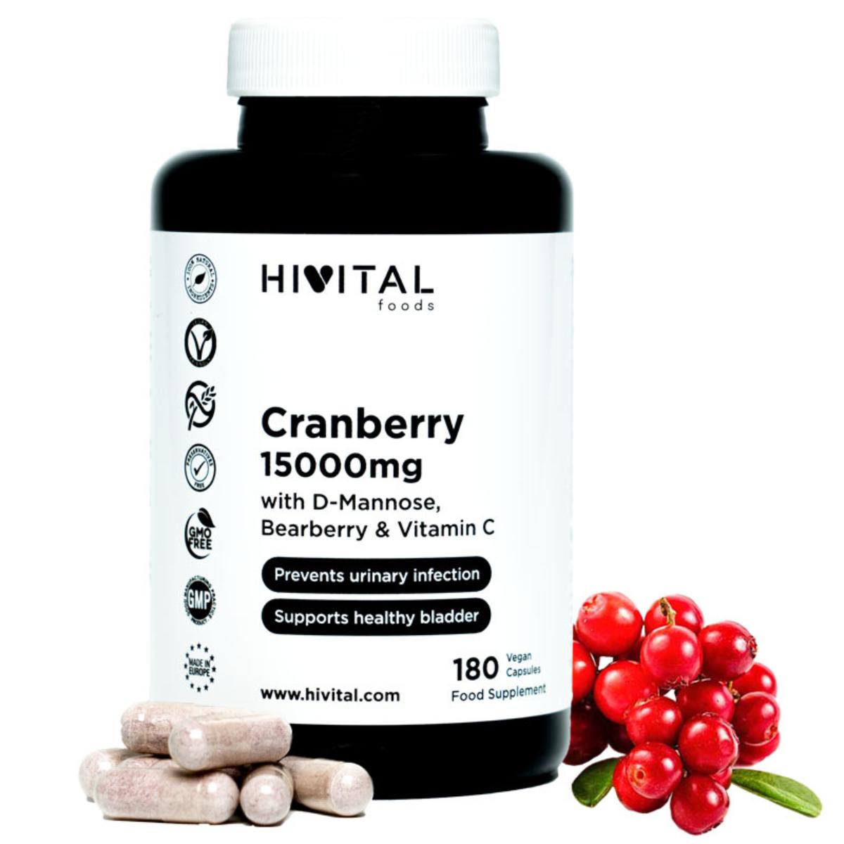 Amerikanische Cranberry 15000 mg 180 vegane Kapseln Hivital