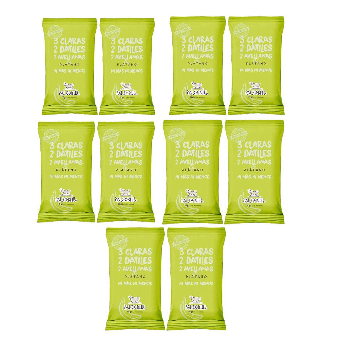 Pack 10 barres énergétiques aux dattes, noisettes et banane PaleoBull, 50 g