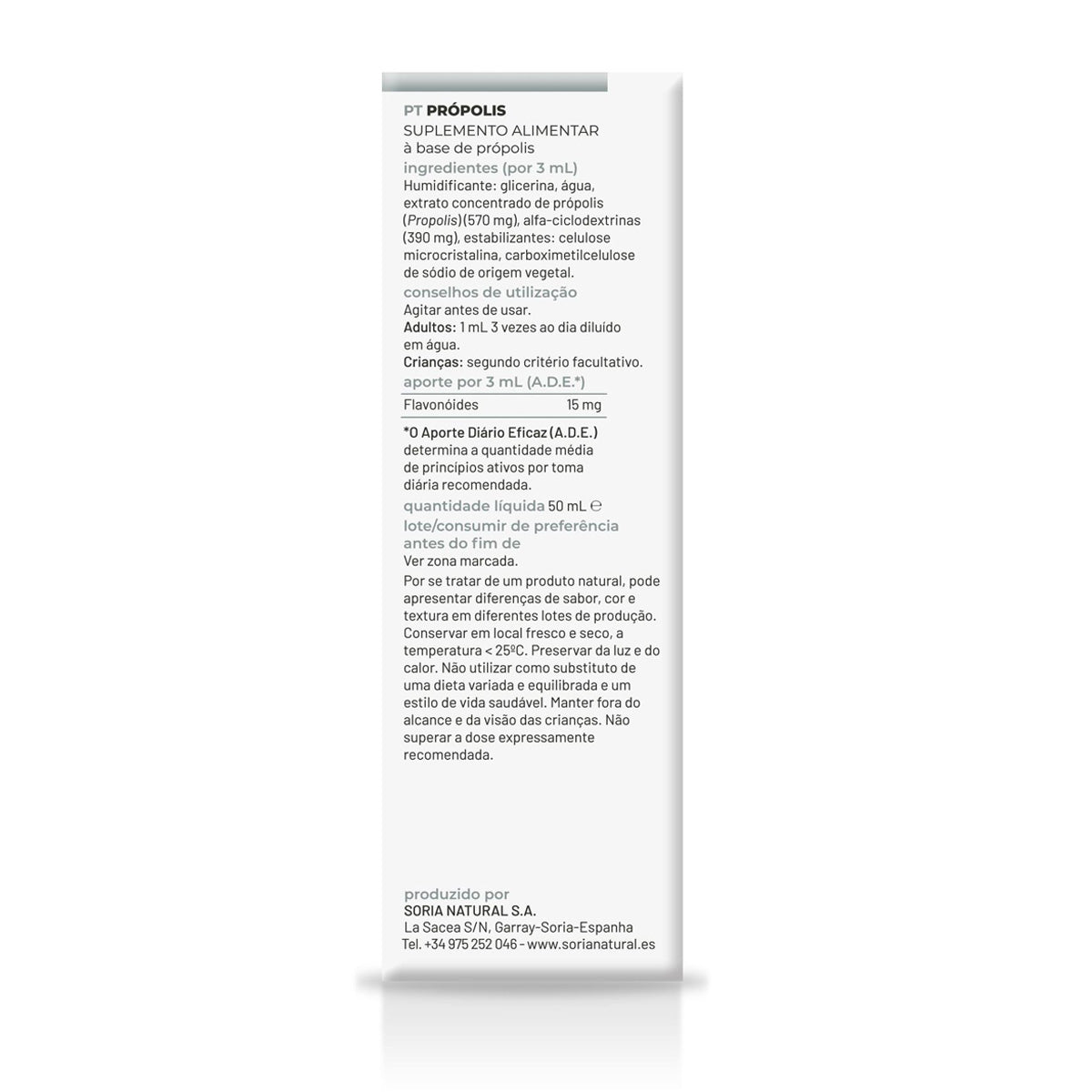 Pakket van 3 Propolis-extract XXI Soria Natural 50 ml