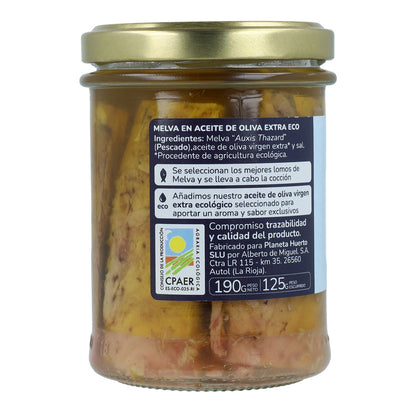 Pack 12x Melva en aceite de oliva virgen extra ECO Planeta Huerto 190 g