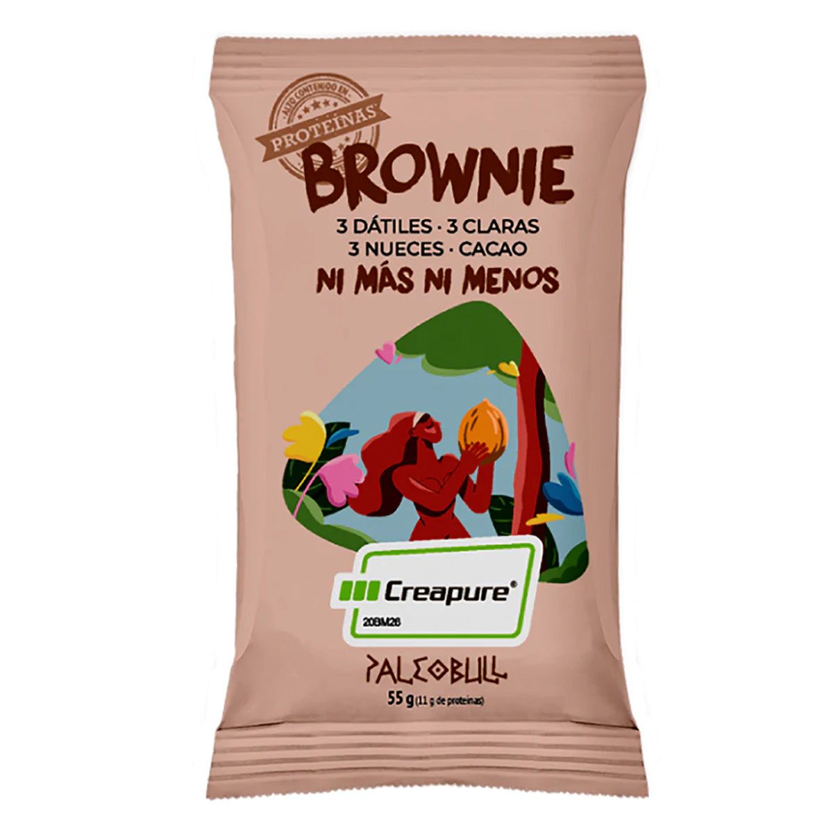 Pack of 6 Paleobull brownie bars, 55 g