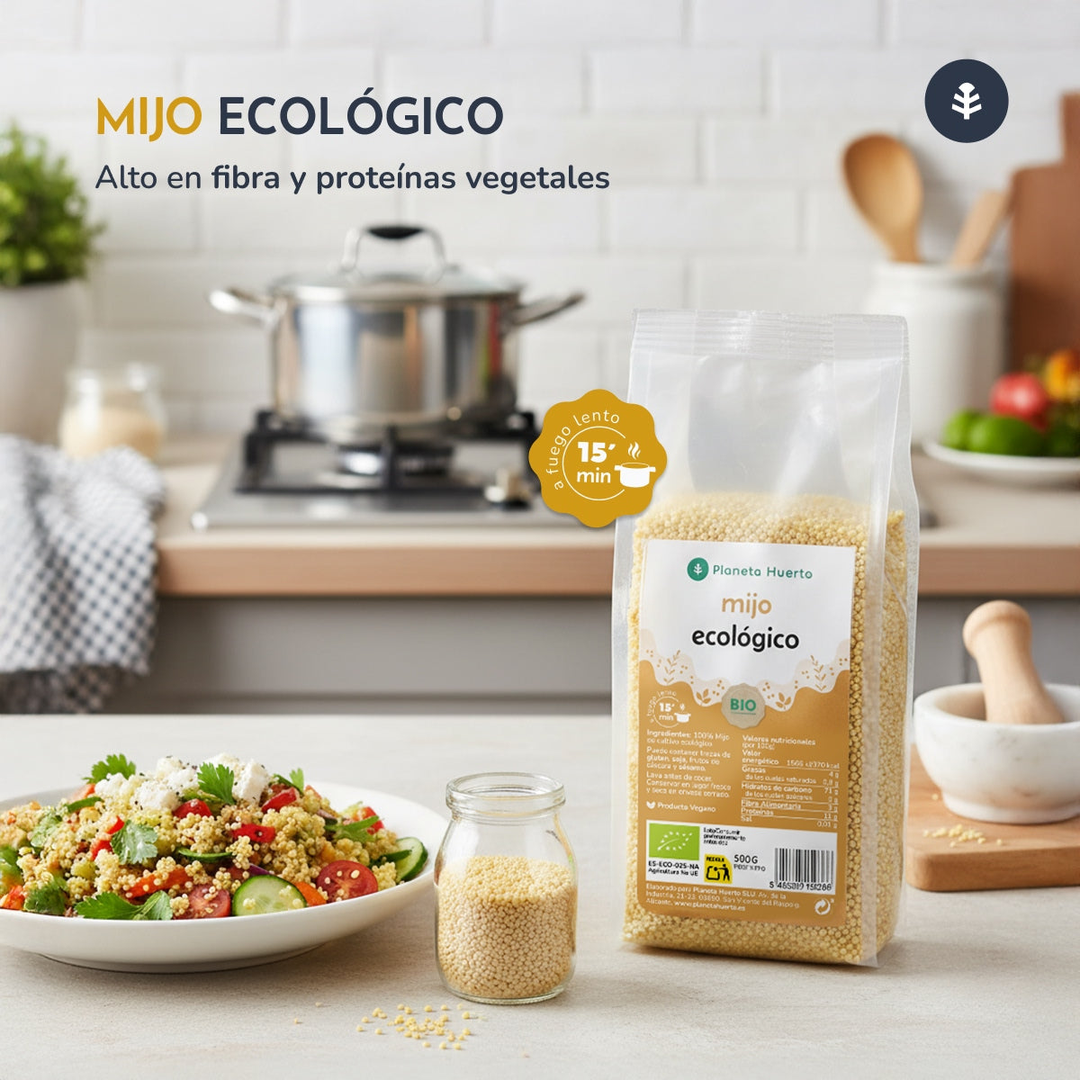 Gepelde gierst ECO Planeta Huerto 500 g