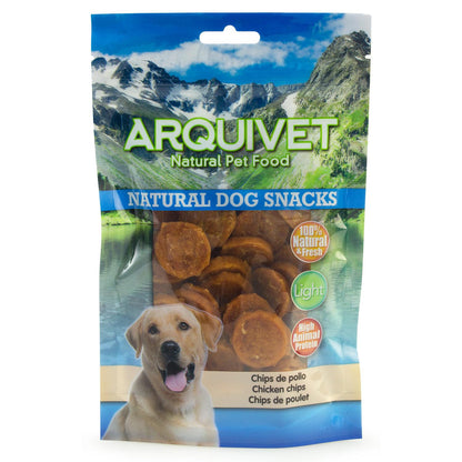 Natuurlijke snack voor honden Kipchips  Arquivet  100 g
