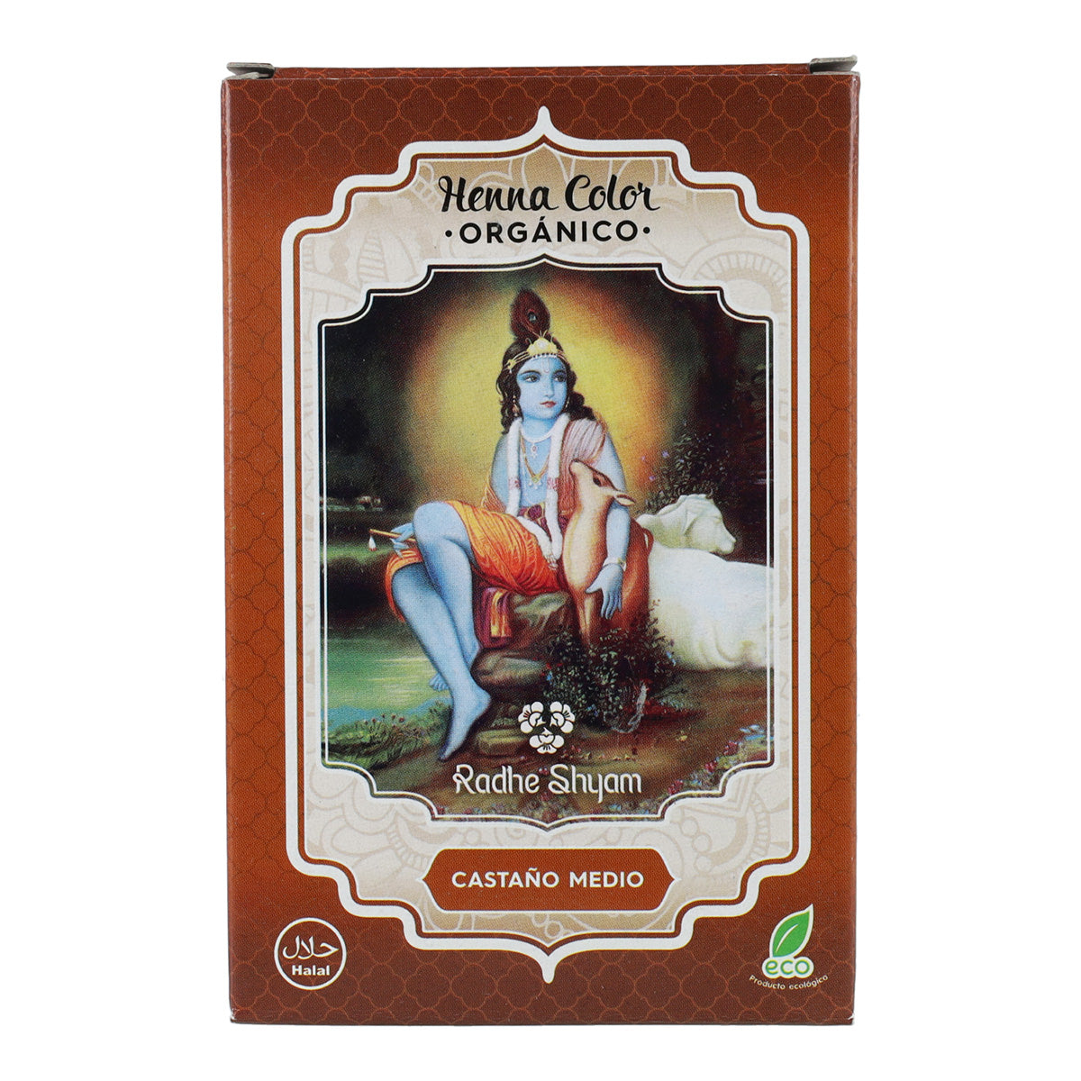 Henna-Haarfärbemittel Mittelbraun in Pulverform Radhe Shyam 100 g